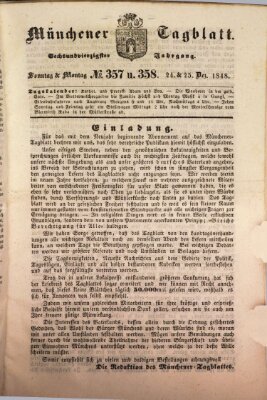 Münchener Tagblatt Montag 25. Dezember 1848