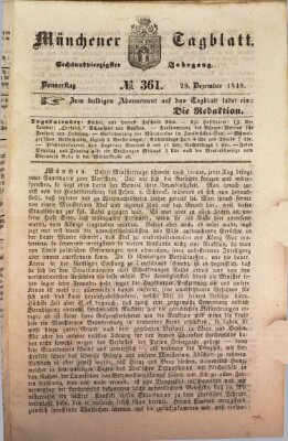 Münchener Tagblatt Donnerstag 28. Dezember 1848