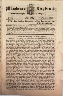 Münchener Tagblatt Freitag 29. Dezember 1848