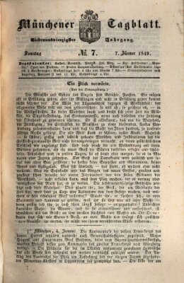 Münchener Tagblatt Sonntag 7. Januar 1849