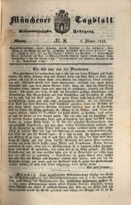 Münchener Tagblatt Montag 8. Januar 1849