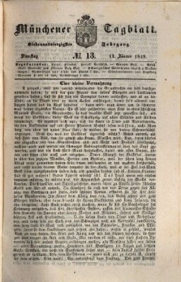 Münchener Tagblatt Samstag 13. Januar 1849