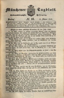 Münchener Tagblatt Dienstag 16. Januar 1849