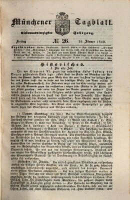 Münchener Tagblatt Freitag 26. Januar 1849