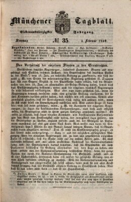 Münchener Tagblatt Sonntag 4. Februar 1849