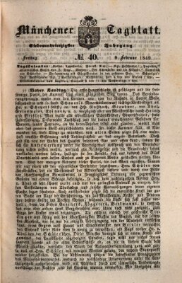 Münchener Tagblatt Freitag 9. Februar 1849