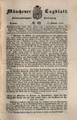 Münchener Tagblatt Sonntag 11. Februar 1849