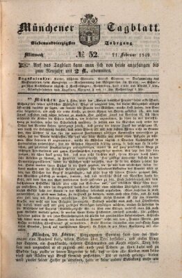 Münchener Tagblatt Mittwoch 21. Februar 1849