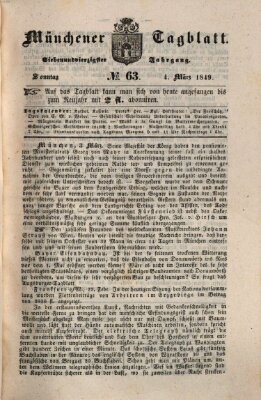 Münchener Tagblatt Sonntag 4. März 1849