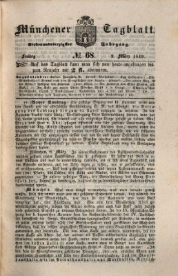 Münchener Tagblatt Freitag 9. März 1849