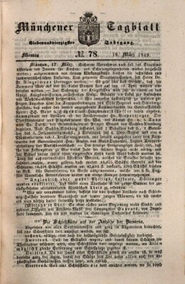 Münchener Tagblatt Montag 19. März 1849