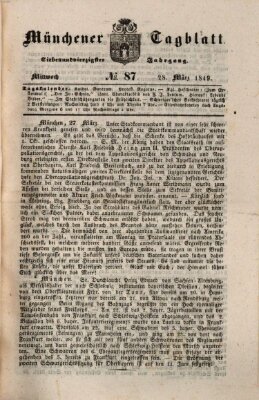 Münchener Tagblatt Mittwoch 28. März 1849