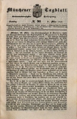 Münchener Tagblatt Samstag 31. März 1849