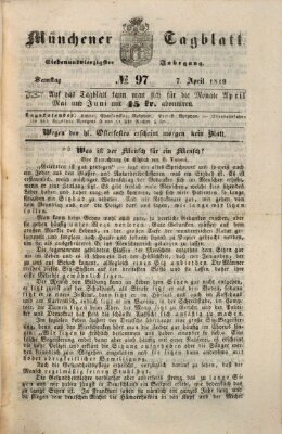 Münchener Tagblatt Samstag 7. April 1849