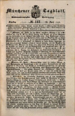 Münchener Tagblatt Samstag 28. April 1849