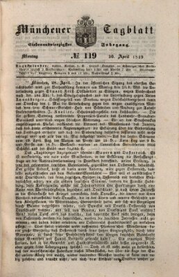 Münchener Tagblatt Montag 30. April 1849