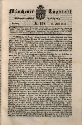 Münchener Tagblatt Sonntag 10. Juni 1849