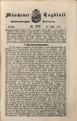 Münchener Tagblatt Freitag 29. Juni 1849