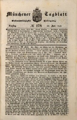 Münchener Tagblatt Samstag 30. Juni 1849