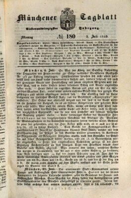 Münchener Tagblatt Montag 2. Juli 1849