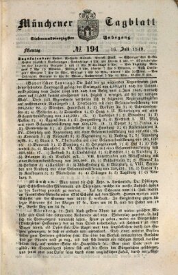 Münchener Tagblatt Montag 16. Juli 1849