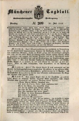 Münchener Tagblatt Dienstag 31. Juli 1849