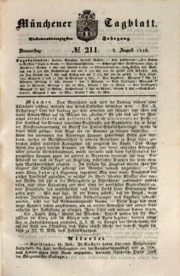 Münchener Tagblatt Donnerstag 2. August 1849