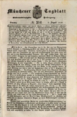 Münchener Tagblatt Sonntag 5. August 1849