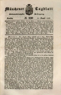 Münchener Tagblatt Samstag 11. August 1849