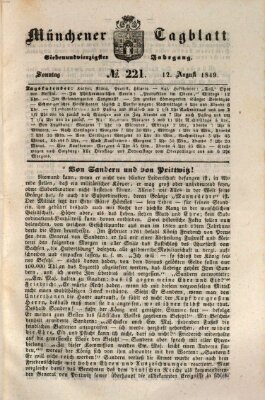 Münchener Tagblatt Sonntag 12. August 1849