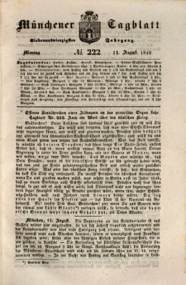 Münchener Tagblatt Montag 13. August 1849