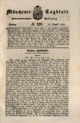 Münchener Tagblatt Sonntag 19. August 1849