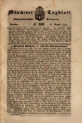 Münchener Tagblatt Dienstag 21. August 1849