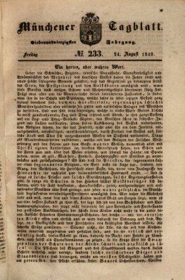 Münchener Tagblatt Freitag 24. August 1849