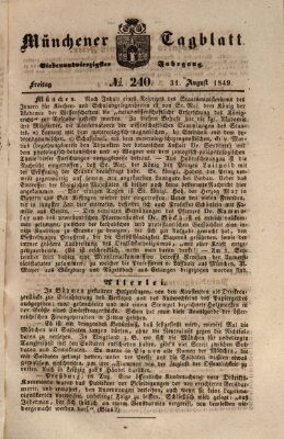 Münchener Tagblatt Freitag 31. August 1849