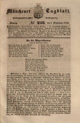 Münchener Tagblatt Montag 3. September 1849