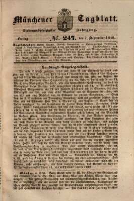 Münchener Tagblatt Freitag 7. September 1849