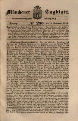 Münchener Tagblatt Sonntag 16. September 1849