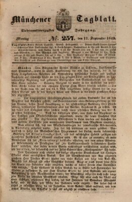 Münchener Tagblatt Montag 17. September 1849