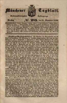 Münchener Tagblatt Dienstag 25. September 1849