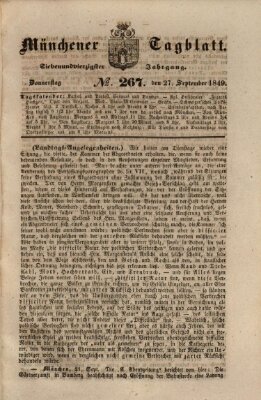 Münchener Tagblatt Donnerstag 27. September 1849