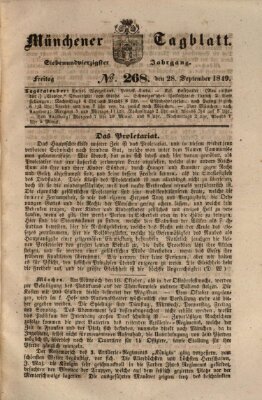 Münchener Tagblatt Freitag 28. September 1849