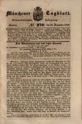 Münchener Tagblatt Sonntag 30. September 1849