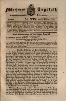 Münchener Tagblatt Dienstag 2. Oktober 1849