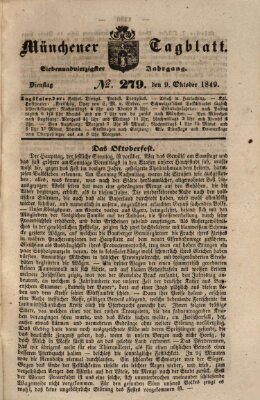 Münchener Tagblatt Dienstag 9. Oktober 1849