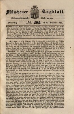 Münchener Tagblatt Donnerstag 25. Oktober 1849