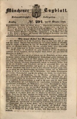 Münchener Tagblatt Samstag 27. Oktober 1849