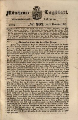 Münchener Tagblatt Freitag 2. November 1849