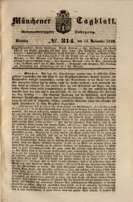 Münchener Tagblatt Dienstag 13. November 1849