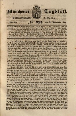 Münchener Tagblatt Dienstag 20. November 1849